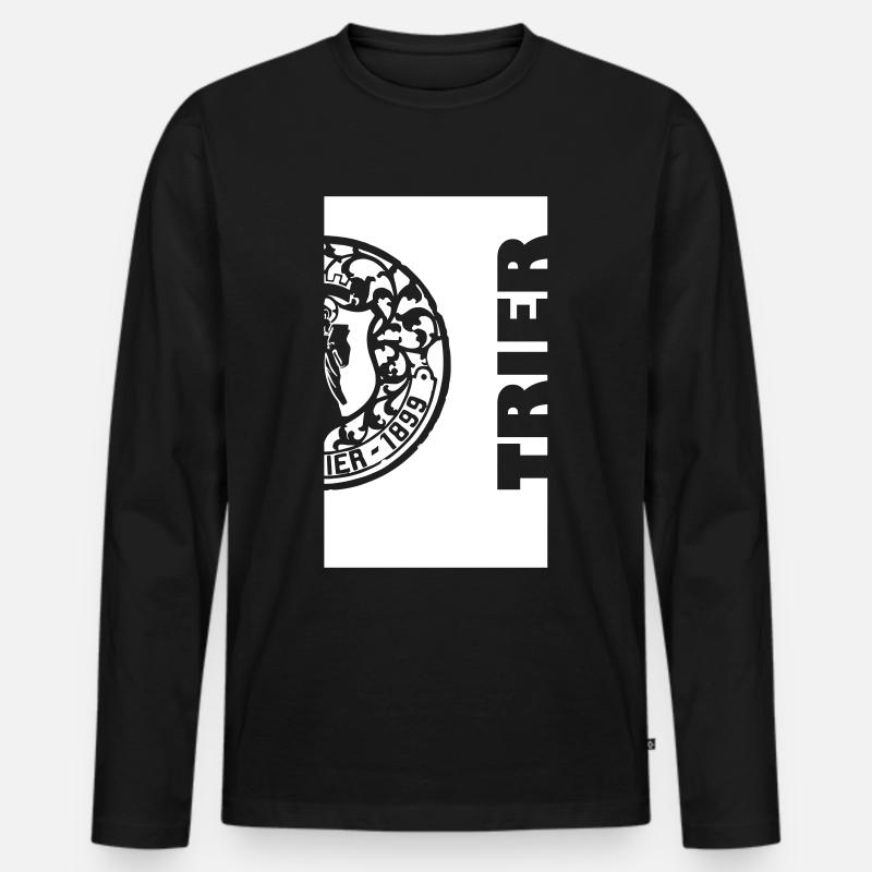deckel trier halb - Männer Premium Bio Langarmshirt - Schwarz