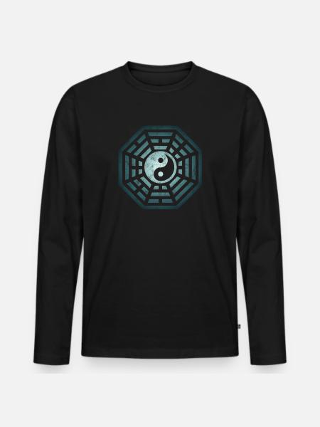 Pakua, Bagua, Yin Yang, I Ging, Symbol, China, Tao - Men's Premium Organic Long Sleeve Shirt - black