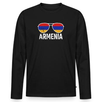 Armenia Armenia Sunglasses Armenian Flag Flag - Men's Premium Organic Long Sleeve Shirt - black - Front - Nico (187cm)
