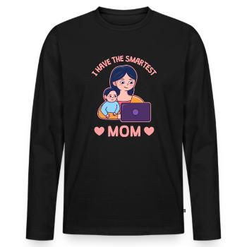 Muttertag Stolzes Design - Männer Premium Bio Langarmshirt - Schwarz - Vorne - Nico (187cm)