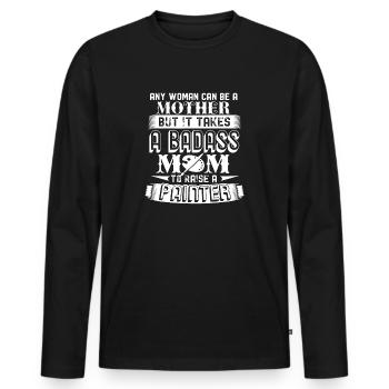 Peintre Peintre Maman - T-shirt manches longues Premium bio Homme - noir - Devant - Nico (187cm)