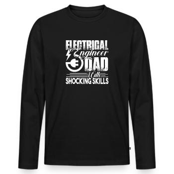 Electrical Engineer Electrical Engineer Dad Skills - Men's Premium Organic Long Sleeve Shirt - black - Front - Nico (187cm)
