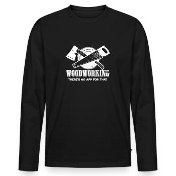 Menuisier Il n’y a pas d’application pour cela - T-shirt manches longues Premium bio Homme - noir - Devant - Nico (187cm)