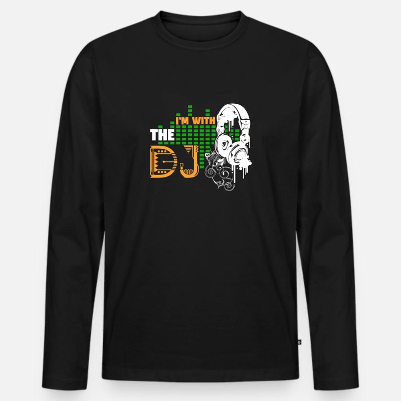 DJ Ich bin mit dem DJ - Männer Premium Bio Langarmshirt - Schwarz