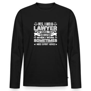 Avocat Je suis avocat - T-shirt manches longues Premium bio Homme - noir - Devant - Nico (187cm)