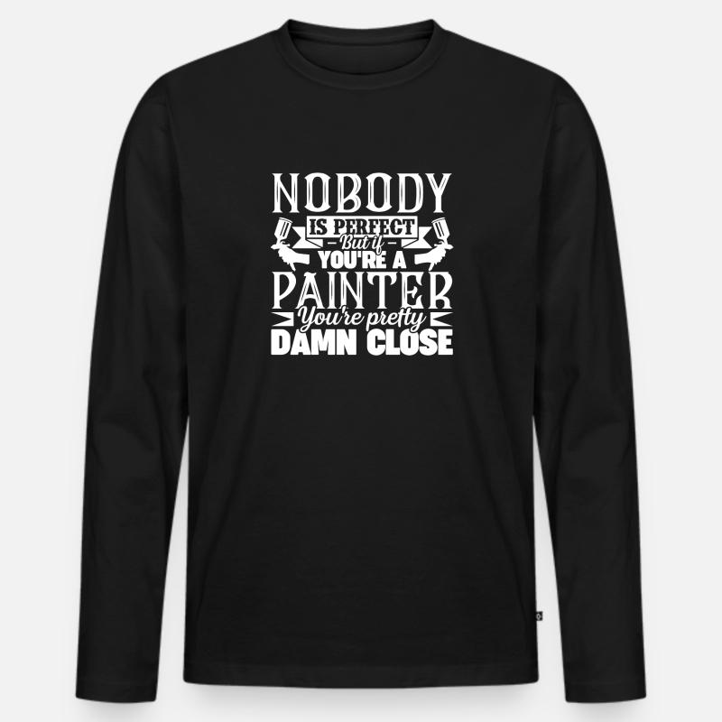 Maler Du bist ein Maler - Männer Premium Bio Langarmshirt - Schwarz