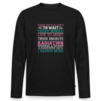 Stolze Strahlung Therapeut Eltern Shirts - Männer Premium Bio Langarmshirt - Schwarz - Vorne - Nico (187cm)