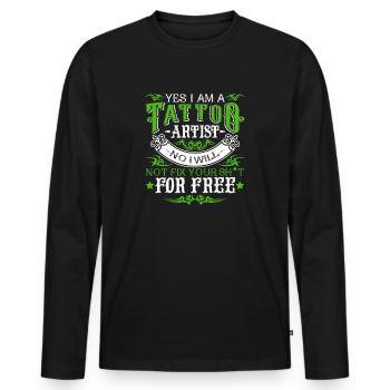 Tattoo-Künstler Ich bin ein Tattoo-Künstler - Männer Premium Bio Langarmshirt - Schwarz - Vorne - Nico (187cm)