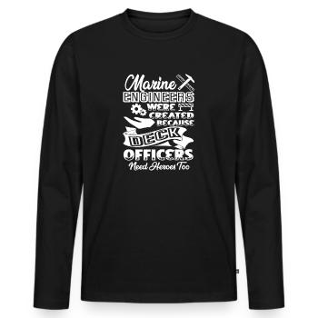 Marine Engineer Marine Engineer Heroes - Männer Premium Bio Langarmshirt - Schwarz - Vorne - Nico (187cm)