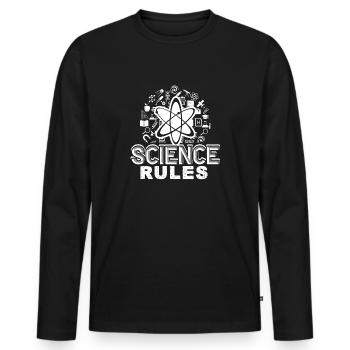Règles scientifiques - T-shirt manches longues Premium bio Homme - noir - Devant - Nico (187cm)