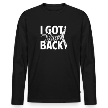 Chiropraktiker Chiropraktiker Ich habe deinen Rücken - Männer Premium Bio Langarmshirt - Schwarz - Vorne - Nico (187cm)