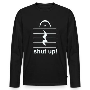 silent music break - Men's Premium Organic Long Sleeve Shirt - black - Front - Nico (187cm)