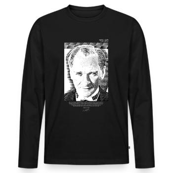 Mustafa Kemal Ataturk Turkey Gift - Men's Premium Organic Long Sleeve Shirt - black - Front - Nico (187cm)