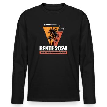 Rente 2024 - Männer Premium Bio Langarmshirt - Schwarz - Vorne - Nico (187cm)