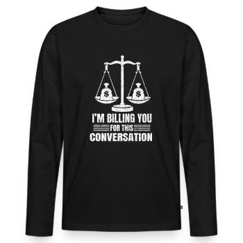 Vous facturer pour cette conversation - T-shirt manches longues Premium bio Homme - noir - Devant - Nico (187cm)