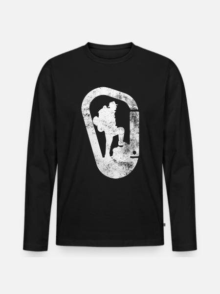 Hiker- - Men's Premium Organic Long Sleeve Shirt - black