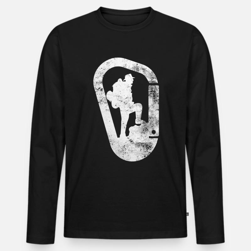 Wanderer - (2) - Männer Premium Bio Langarmshirt - Schwarz
