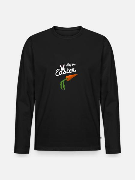 Easter Easter Happy Easter - Men's Premium Organic Long Sleeve Shirt - black