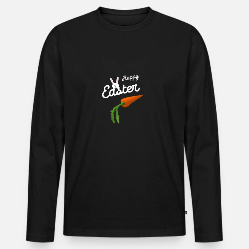 Easter Easter Happy Easter - Men's Premium Organic Long Sleeve Shirt - black