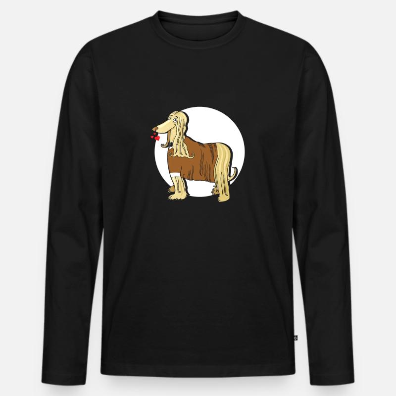 Afghanischer Windhund - Männer Premium Bio Langarmshirt - Schwarz