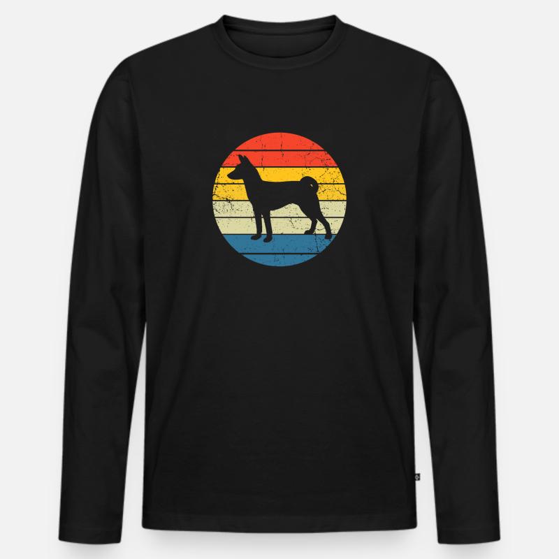 Basenji - Basenji Hund - Männer Premium Bio Langarmshirt - Schwarz