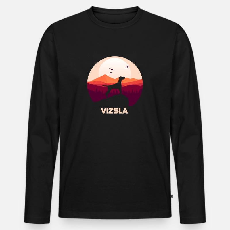Vizsla - Männer Premium Bio Langarmshirt - Schwarz