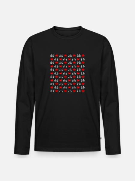 Crab pattern - Men's Premium Organic Long Sleeve Shirt - black