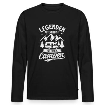 Camping Wohnmobil Camper Campingurlaub - Männer Premium Bio Langarmshirt - Schwarz - Vorne - Nico (187cm)