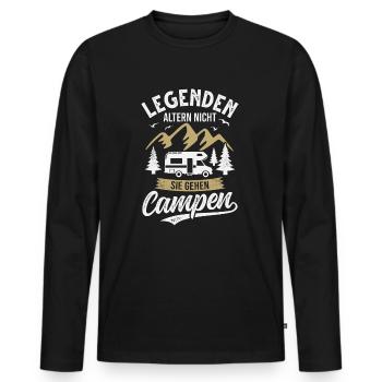Camping Wohnmobil Camper Campingurlaub - Männer Premium Bio Langarmshirt - Schwarz - Vorne - Nico (187cm)