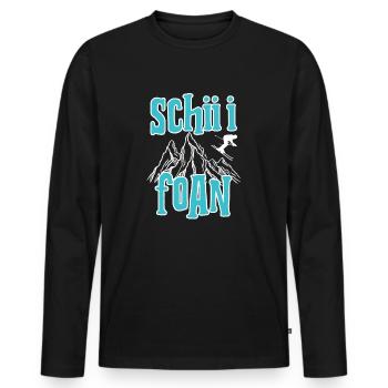 skifahren schifoan is das leiwandste SCHIII FOAN - Männer Premium Bio Langarmshirt - Schwarz - Vorne - Nico (187cm)