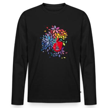 Femme Sauvage - T-shirt manches longues Premium bio Homme - noir - Devant - Nico (187cm)