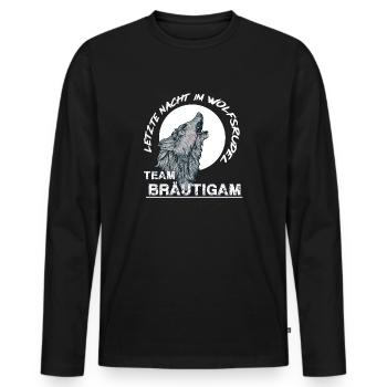 Letzte Nacht im Wolsrudel - Männer Premium Bio Langarmshirt - Schwarz - Vorne - Nico (187cm)
