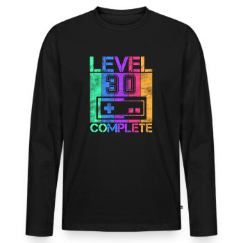 Level 30 Complete 1991 Birthday Gift - Men's Premium Organic Long Sleeve Shirt - black - Front - Nico (187cm)