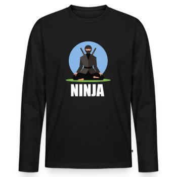 Ninja - Männer Premium Bio Langarmshirt - Schwarz - Vorne - Nico (187cm)