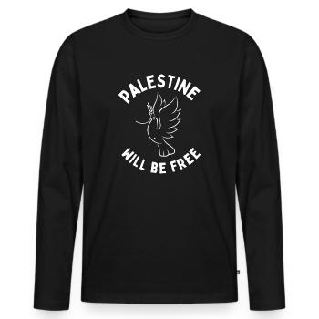 Paix Colombe Libre Palestine BLM Guerre Paix Gaza Sous - T-shirt manches longues Premium bio Homme - noir - Devant - Nico (187cm)