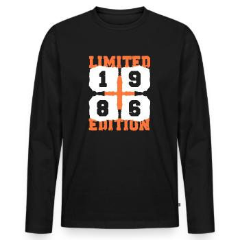 1986 birthday 36 years limited anniversary edition - Men's Premium Organic Long Sleeve Shirt - black - Front - Nico (187cm)