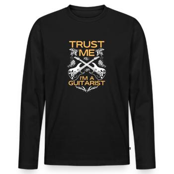 Trust me i'm a guitarist - Men's Premium Organic Long Sleeve Shirt - black - Front - Nico (187cm)