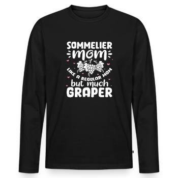 Sommelier – Wine Whisperer Wine Drinker Wine Lover - Men's Premium Organic Long Sleeve Shirt - black - Front - Nico (187cm)