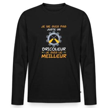 MEILLEUR BRICOLEUR - T-shirt manches longues Premium bio Homme - noir - Devant - Nico (187cm)