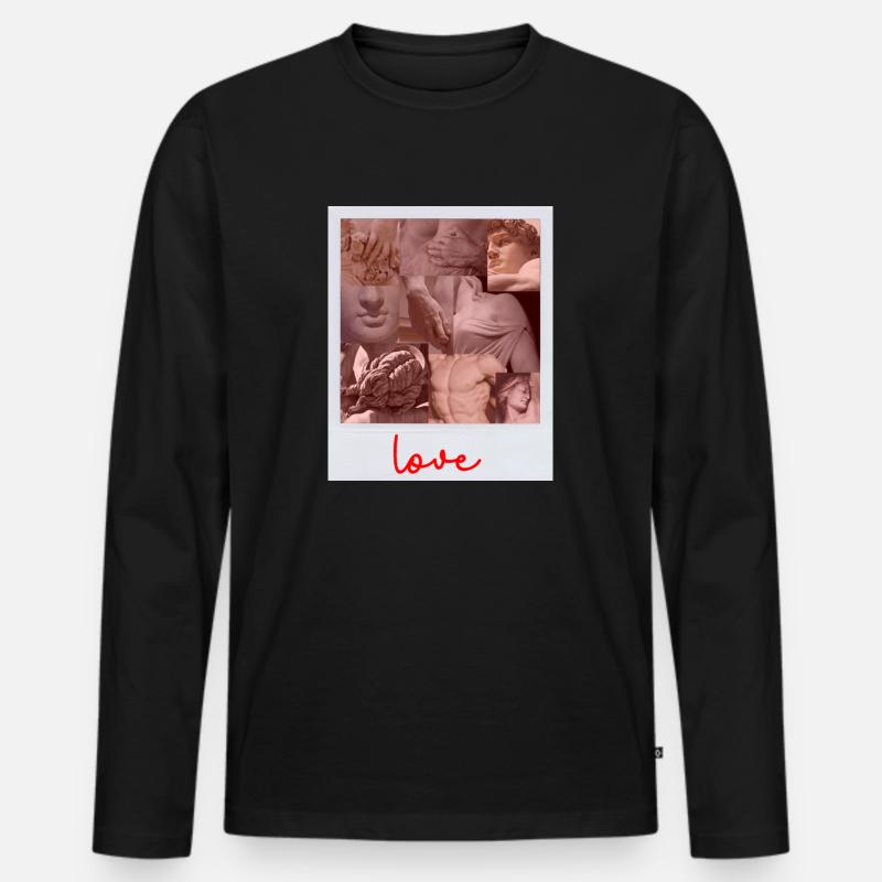 Liebe Paar - Männer Premium Bio Langarmshirt - Schwarz