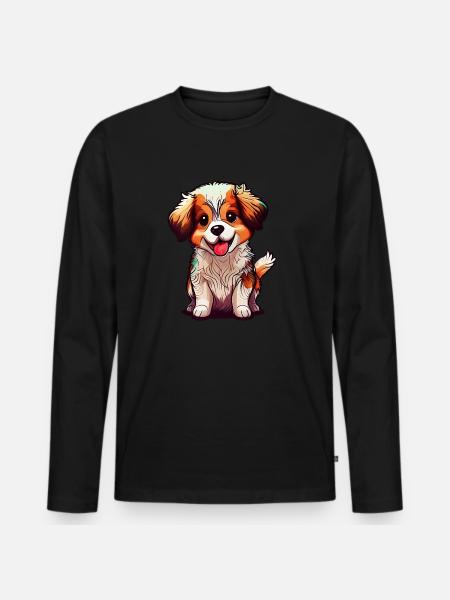 Irresistible dog motif - Men's Premium Organic Long Sleeve Shirt - black