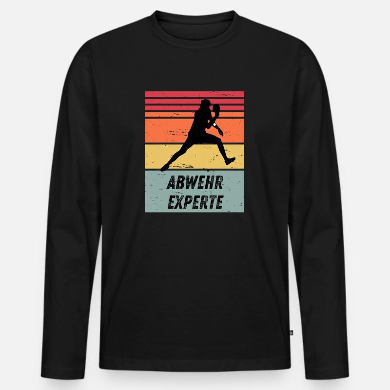 Abwehrexperte - Männer Premium Bio Langarmshirt - Schwarz