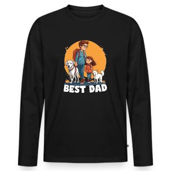 Best Dad - Männer Premium Bio Langarmshirt - Schwarz - Vorne - Nico (187cm)