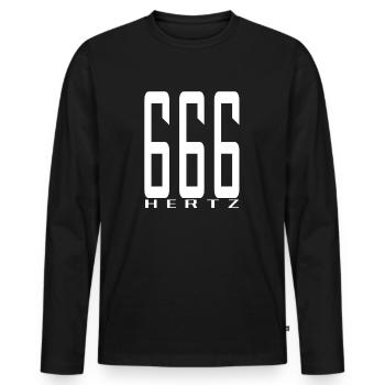 La fréquence de la bête en blanc - T-shirt manches longues Premium bio Homme - noir - Devant - Nico (187cm)