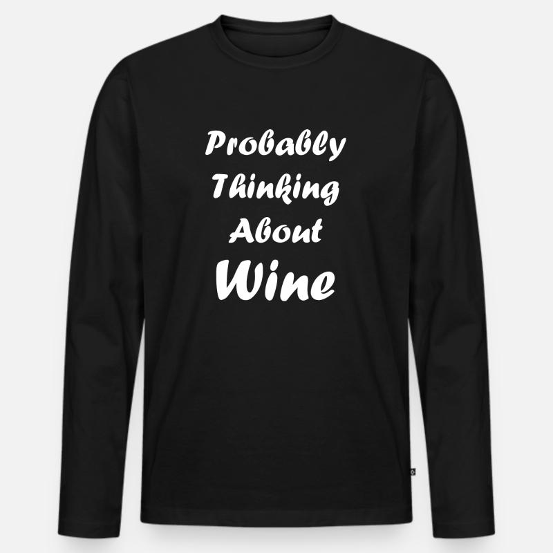 Wein - Männer Premium Bio Langarmshirt - Schwarz