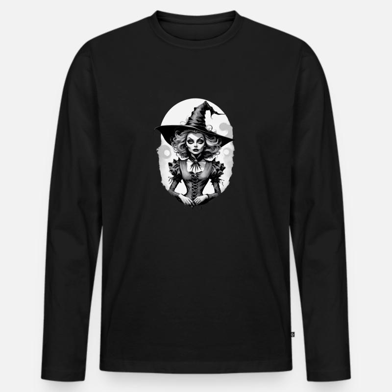 Klassische Hexe 2 - Männer Premium Bio Langarmshirt - Schwarz