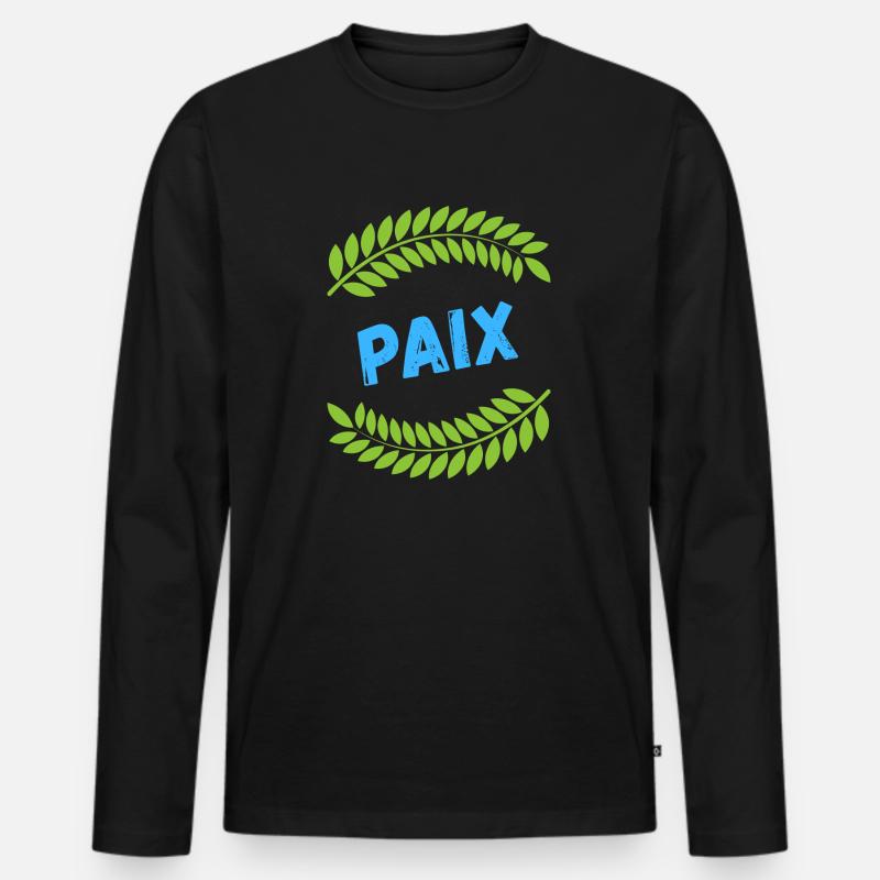 Die Lorbeeren des Friedens - Männer Premium Bio Langarmshirt - Schwarz