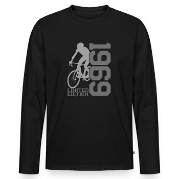 1969 Limited Edition - Radikales Retro - Männer Premium Bio Langarmshirt - Schwarz - Vorne - Nico (187cm)