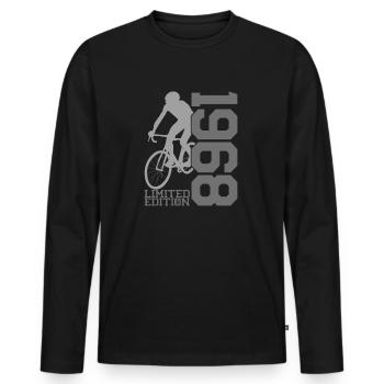 Édition limitée 1968 - Cyclist Pride - T-shirt manches longues Premium bio Homme - noir - Devant - Nico (187cm)