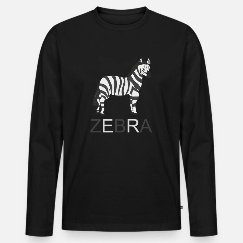 ZEBRA - Männer Premium Bio Langarmshirt - Schwarz